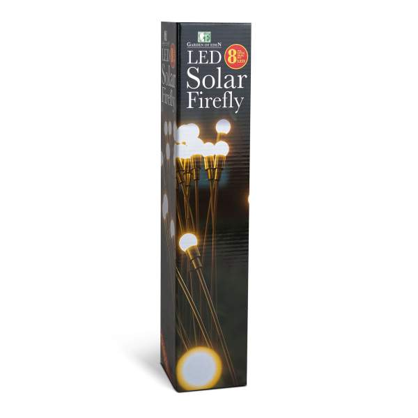 Lampă solară - licurici - 8 LED-uri alb cald - 70 cm