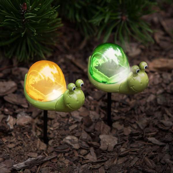 Lampă solară - melc - LED alb - 10 x 6 x 15 cm