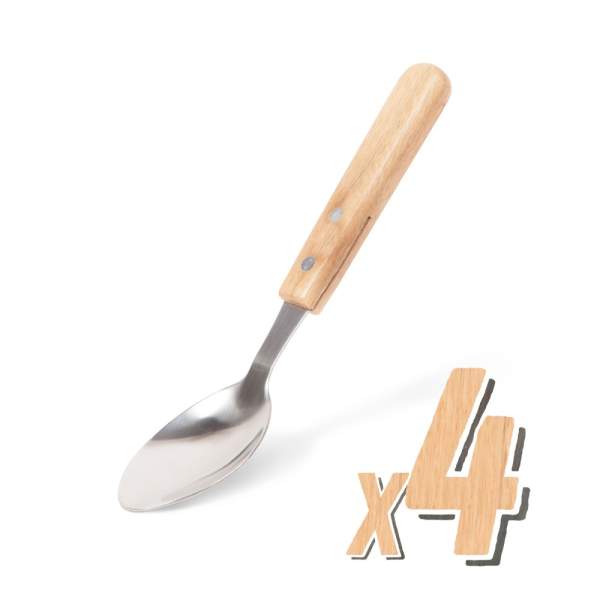 Linguri pentru grătar - 4 buc - cu maner din lemn