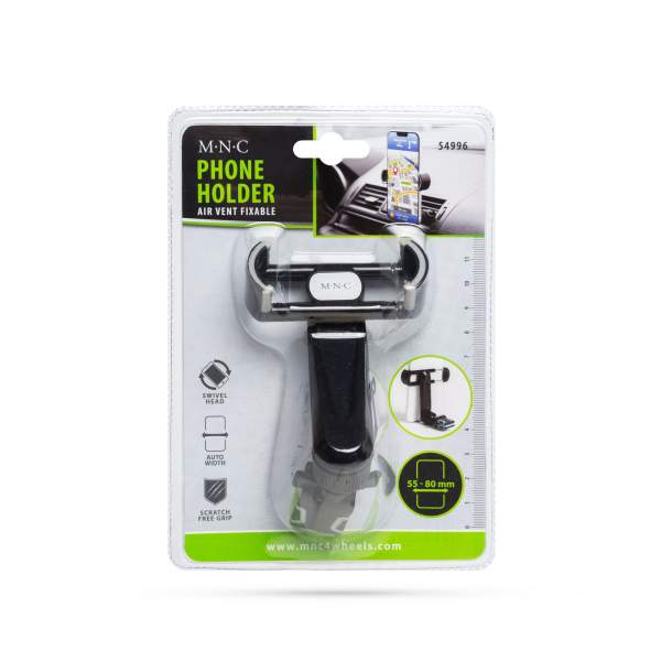MNC - Suport de telefon cu fixare în grilajul de aerisire - negru
