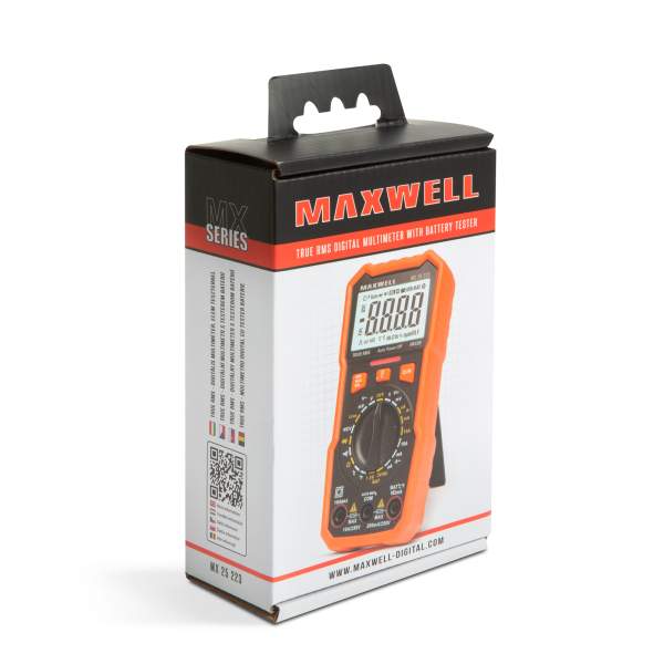 Multimetru digital Maxwell MX 25223 cu tester baterie, masurare temperatura + functie lumina de lucru