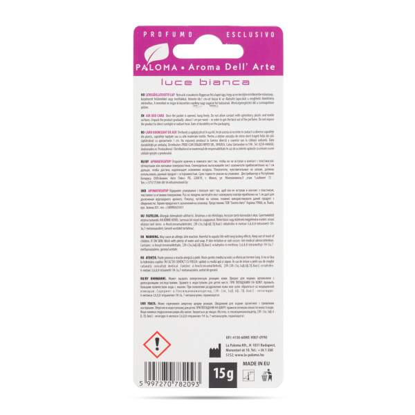 Odorizant Auto Paloma Aroma Del'Arte Luce Bianca