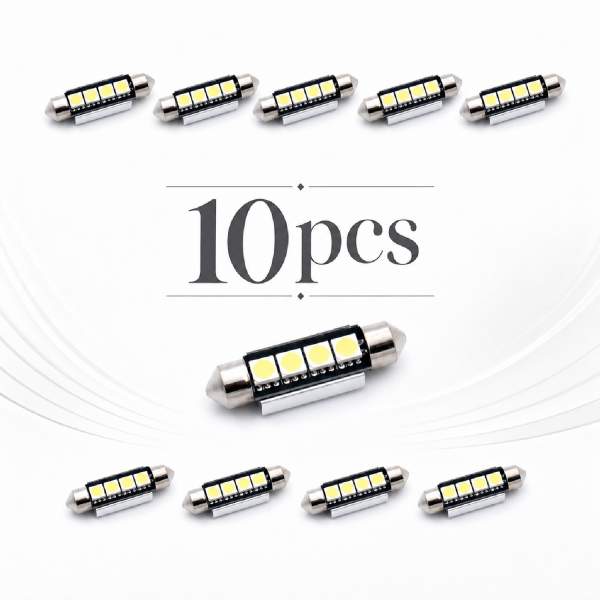 Pachet 10 Leduri auto Sofit 41mm 3W can-bus Carguard