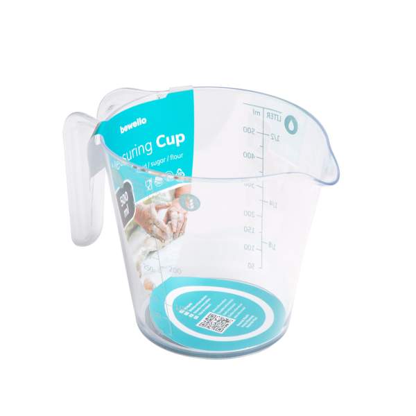 Pahar de măsură - 500 ml - plastic - gri - 16 x 9