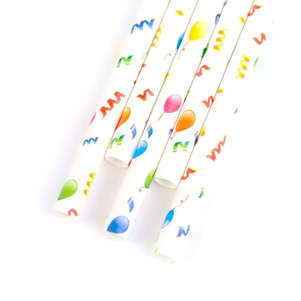 Paie din hârtie - Model party - 197 x 6 mm - 25 bucăți / pachet