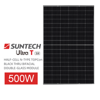 Panou Solar Suntech Ultra T 2.0 500W HALF-CELL N-TYPE TOPCon  BLACK THRU BIFACIAL DOUBLE-GLASS MODULE