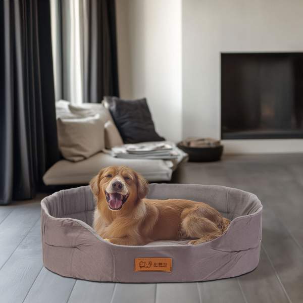 Pat pentru câini - 100 x 68 x 15 cm - gri