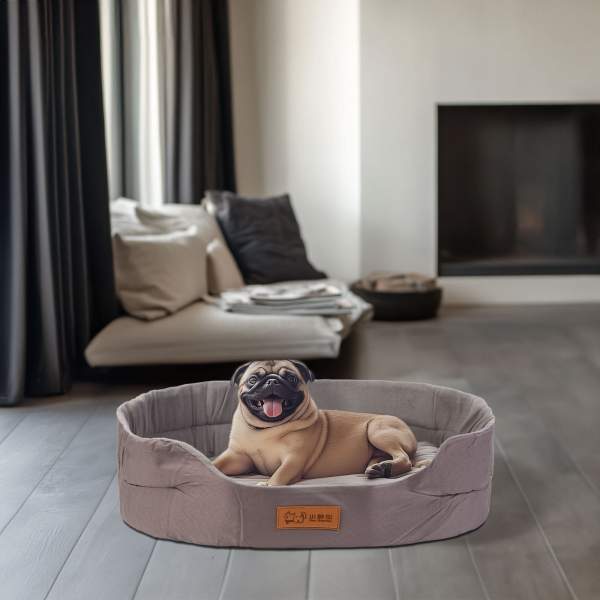 Pat pentru câini - 40 x 30 x 11 cm - gri