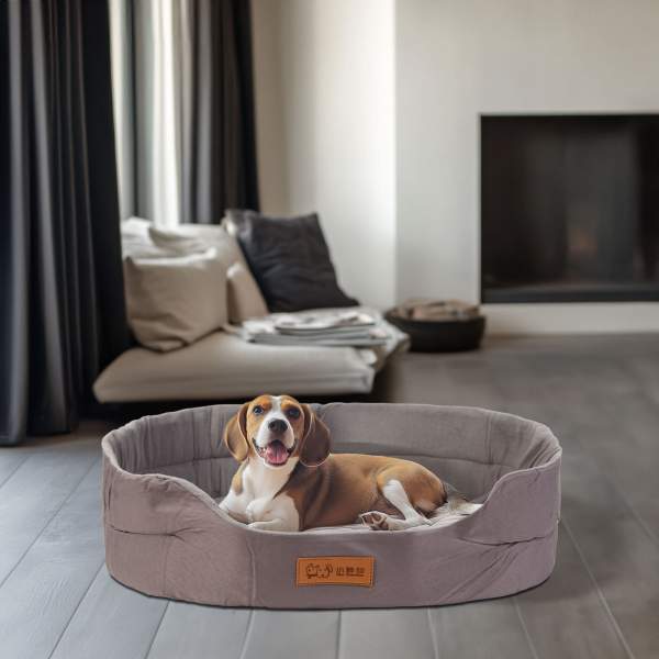 Pat pentru câini - 67 x 50 x 12 cm - gri