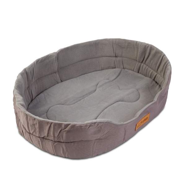 Pat pentru câini - 80 x 57 x 13 cm - gri