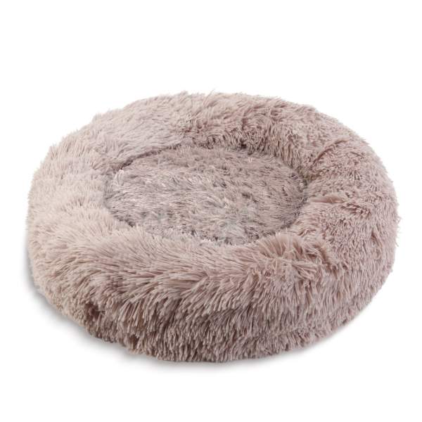 Pat pentru caini - rotund - marimea "XL" - 80 cm - maro deschis