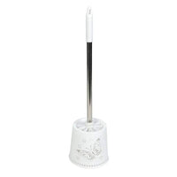 Perie de toaletă + suport - fluture - 49 x 13 x 13 cm - alb