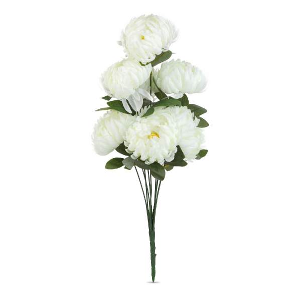 Plantă artificială decorativă - Crizantemă albă - 12 x 58 cm