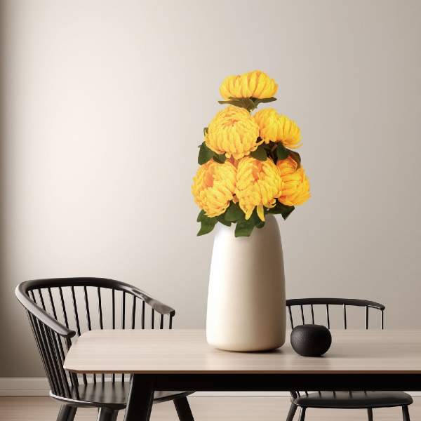 Plantă artificială decorativă - Crizantemă galbenă - 12 x 58 cm