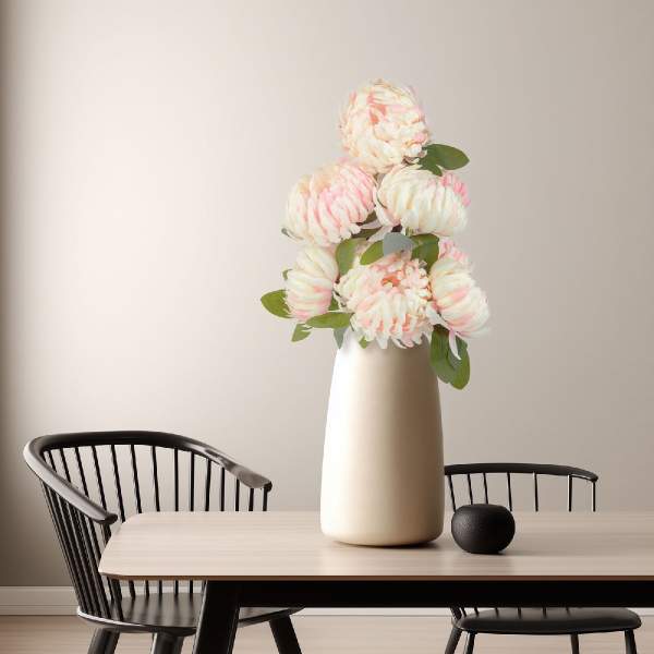 Plantă artificială decorativă - Crizantemă roz - 12 x 58 cm