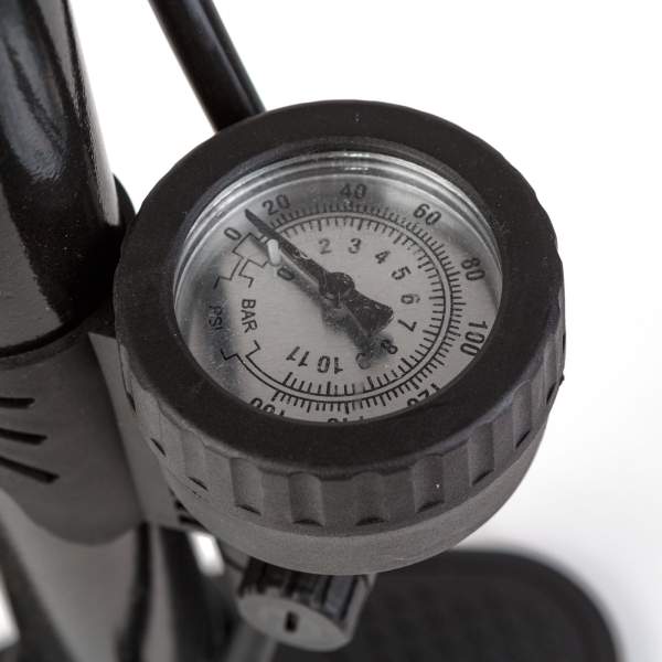Pompă manuală pentru biciclete și atelier – 38 × 500 mm – negru – max 160 PSI