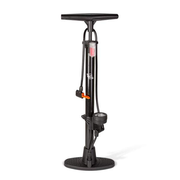 Pompă manuală pentru biciclete și atelier – 38 × 500 mm – negru – max 160 PSI