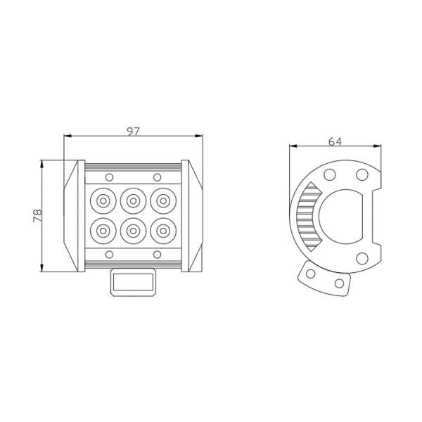 Proiector Led Auto Off Road - 18W - 6 SMD LED Carguard