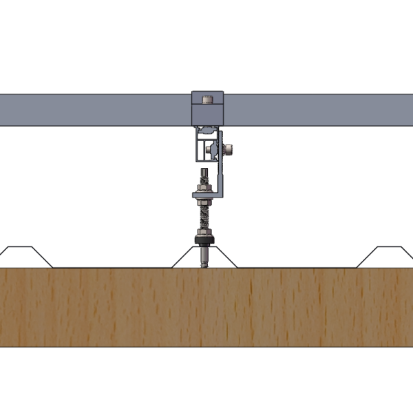 Suport tip șurub pentru montaj panou fotovoltaic pe acoperiș de tabla (în Z)