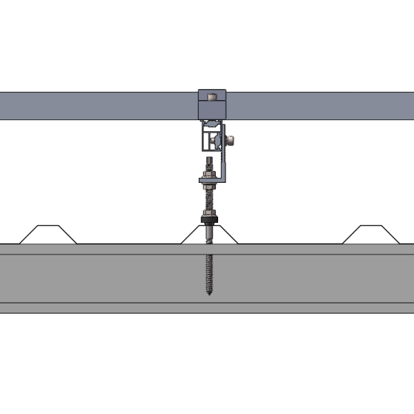 Suport tip șurub pentru montaj panou fotovoltaic pe acoperiș de tabla (în Z)