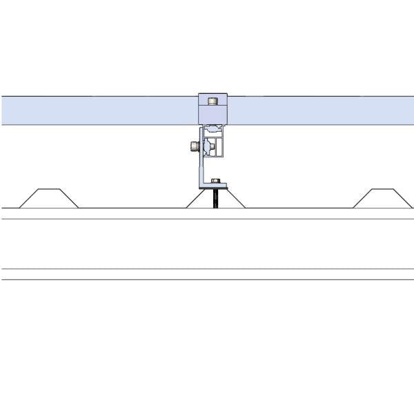 Suport "L" pentru fixare panou fotovoltaic pe acoperiș de tablă