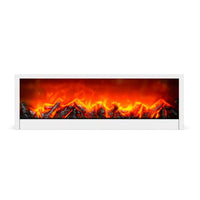 Șemineu decorativ LED cu efect de flacără – alb – pe baterii / USB – 60 x 10 x 20 cm