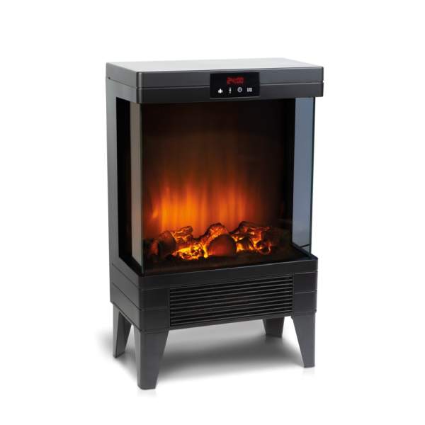 Șemineu electric - 1000/2000 W Bewello - încălzitor radiant + LED - 37 x 22 x 56 cm