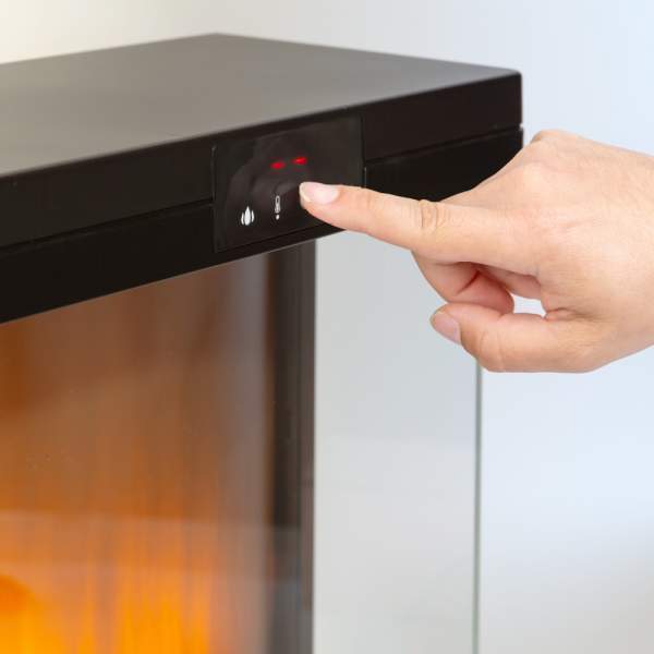 Șemineu electric - 1000/2000 W Bewello - încălzitor radiant + LED - 37 x 22 x 56 cm