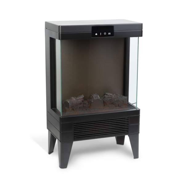 Șemineu electric - 1000/2000 W Bewello - încălzitor radiant + LED - 37 x 22 x 56 cm