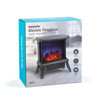 Șemineu electric - 900/1800 W Bewello - încălzitor radiant + LED - 36 x 21,5 x 36 cm