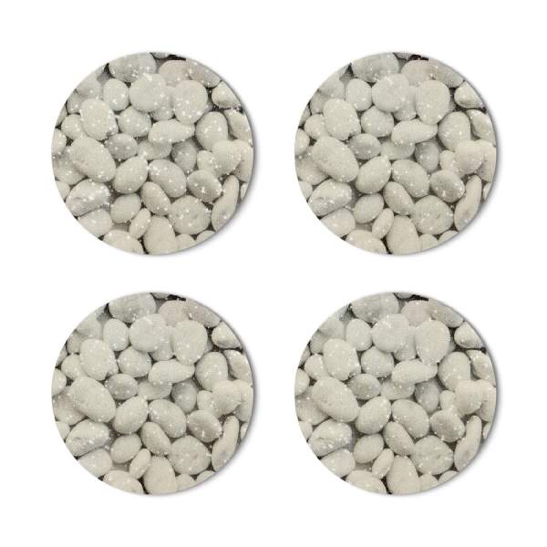 Set 4 stickere antiderapante baie – model piatră naturală – Ø 19 cm – gri