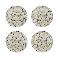 Set 4 stickere antiderapante baie – model piatră naturală – Ø 19 cm – gri