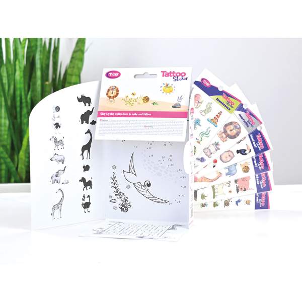 Set autocolante pentru tatuaje cu animale - 69 buc/pachet