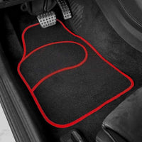 Set covorase auto textile universale Carguard 64 x 44 cm | 44 x 29 cm - negru - roșu