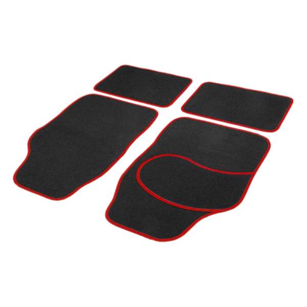 Set covorase auto textile universale Carguard 64 x 44 cm | 44 x 29 cm - negru - roșu