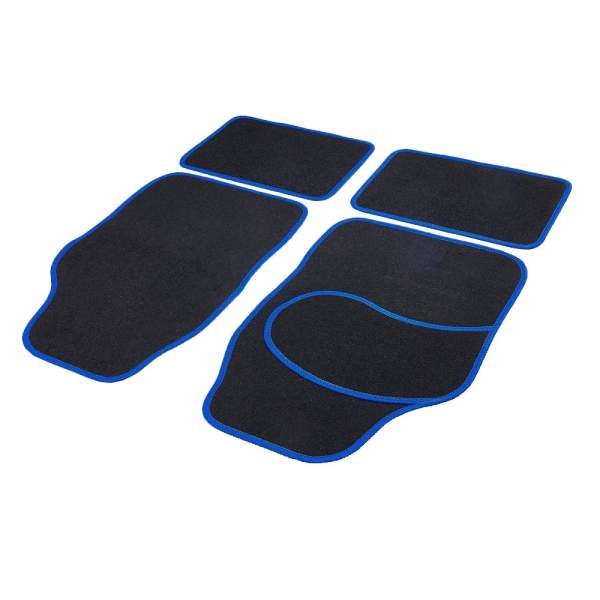 Set covorase auto textile universale Carguard 64 x 44 cm | 44 x 29 cm - negru - albastru