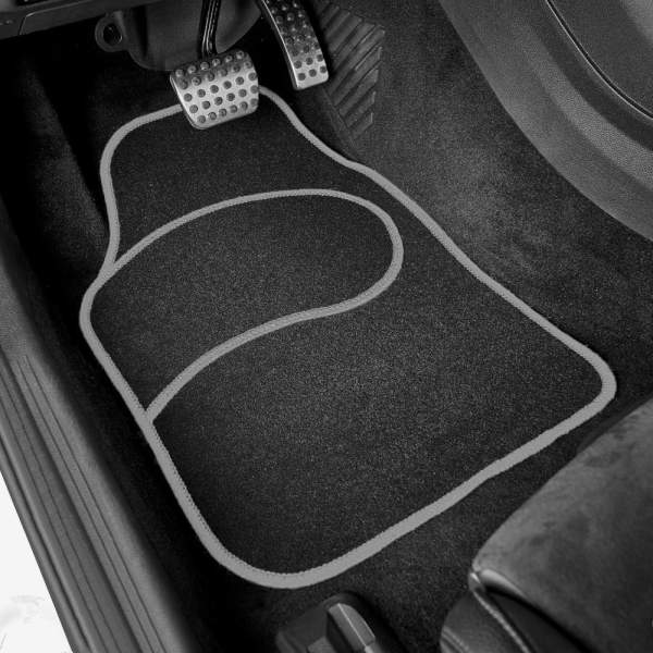 Set covorase auto textile universale Carguard 64 x 44 cm | 44 x 29 cm - negru - gri