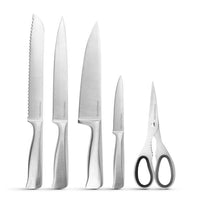Set cuțite cu suport - 7 bucăți - oțel inoxidabil
