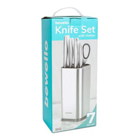 Set cuțite cu suport - 7 bucăți - oțel inoxidabil