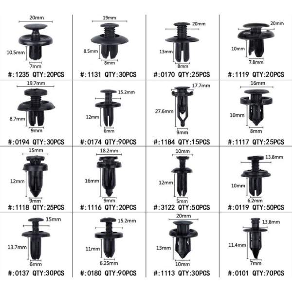 Set de 620 de Cleme din Plastic + 5 unelte Carguard