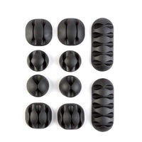 Set de fixare cabluri - autoadeziv - negru - 10 buc/pachet