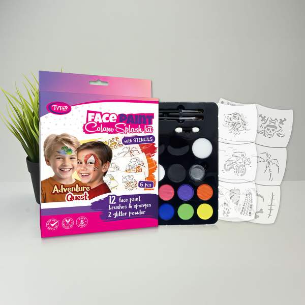 Set de vopsea facială Adventure Quest - 6 șabloane Tytoo
