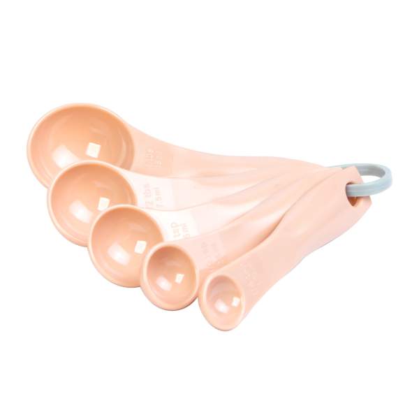 Set linguri de masură - plastic - culoare piersică - în diferite mărimi - 5 buc/pachet