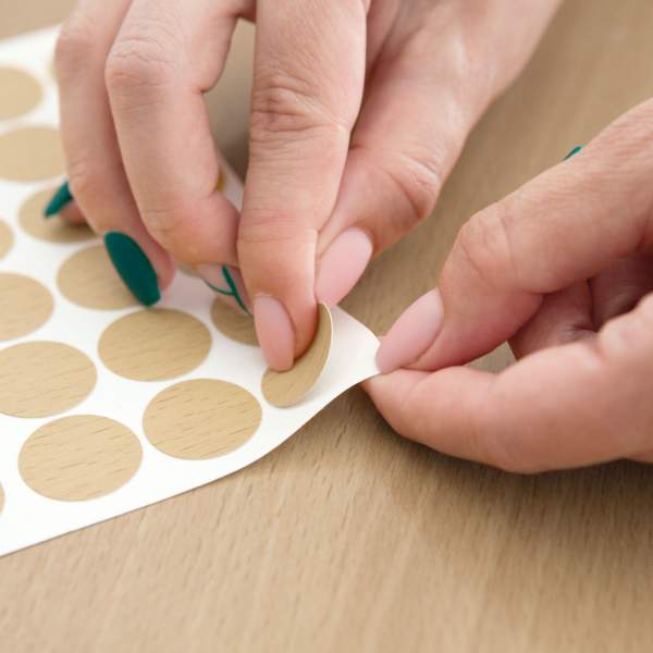 Set măști pentru șuruburi 13 mm - stejar - 24 buc