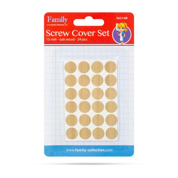 Set măști pentru șuruburi 13 mm - stejar - 24 buc