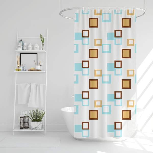 Set perdea de duș cu burete de baie – 180 x 180 cm