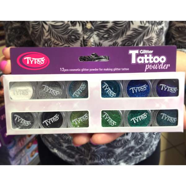 Set pudră cu sclipici - selecție de culori reci