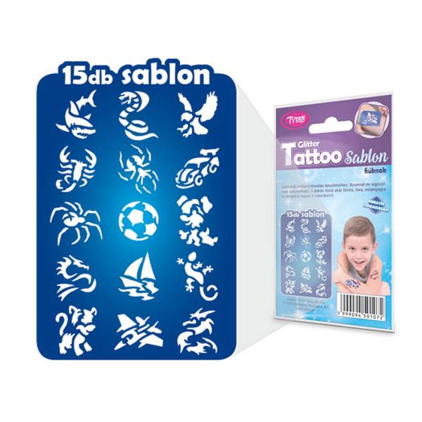 Set șabloane tatuaje - pentru băieți - 15 buc