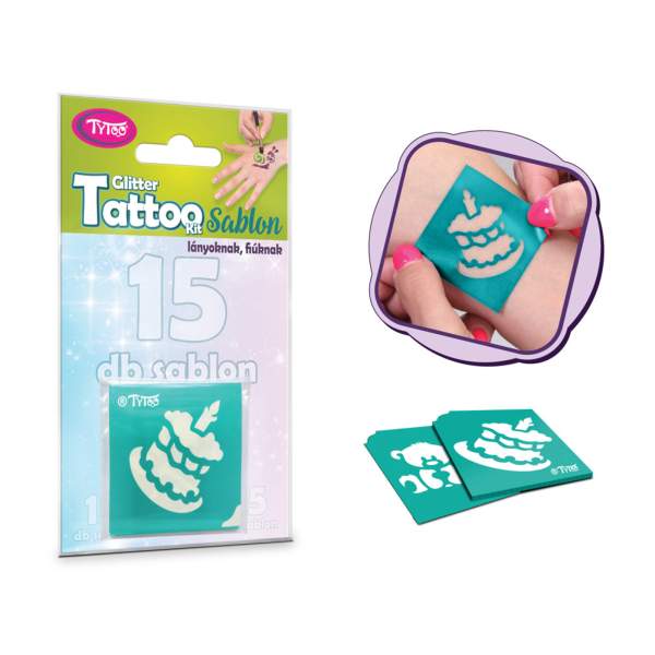 Set șabloane tatuaje - ziua de naștere - 15 buc