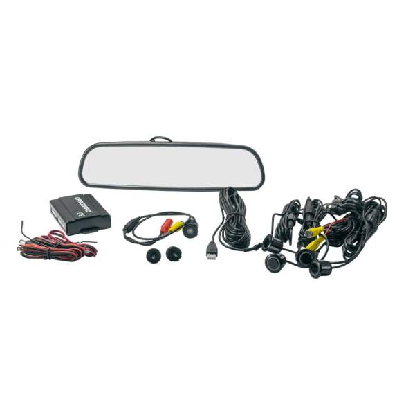 Set senzori de parcare cu camera video și ecran în oglinda retrovizoare - Carguard
